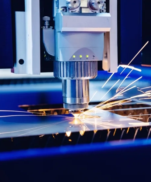 Precision laser cutting on a metal surface